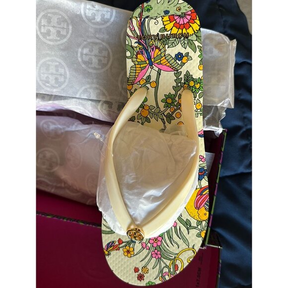Tory Burch Shoes - New Tory Burch Flip Flop Softer PVC/EVA Promised Land Gold Shiny Logo Sz 7
